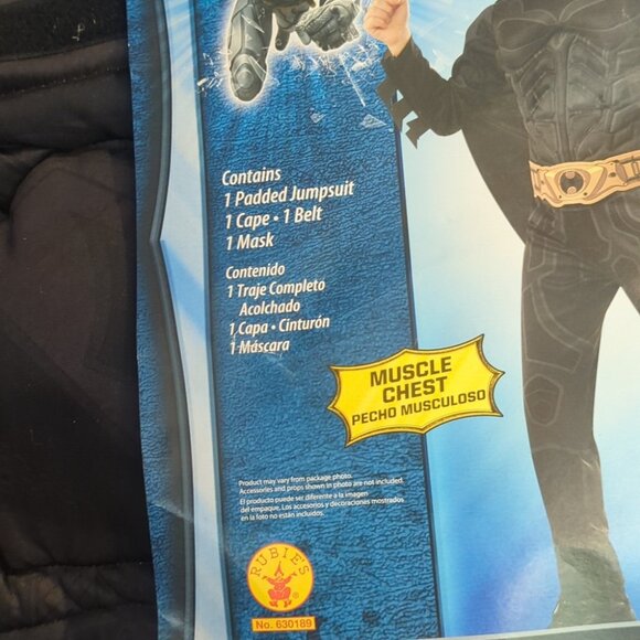 Batman Dark Night Costume with Cape, Mask, Belt - Size L 10-12 NWT - Picture 2 of 6